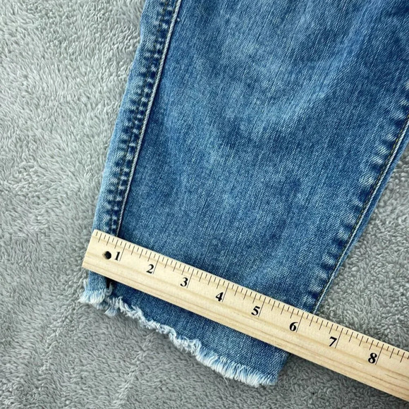 7 For All Mankind High Waist Cropped Straight Jeans Size 27 1782 - Picture 8 of 11